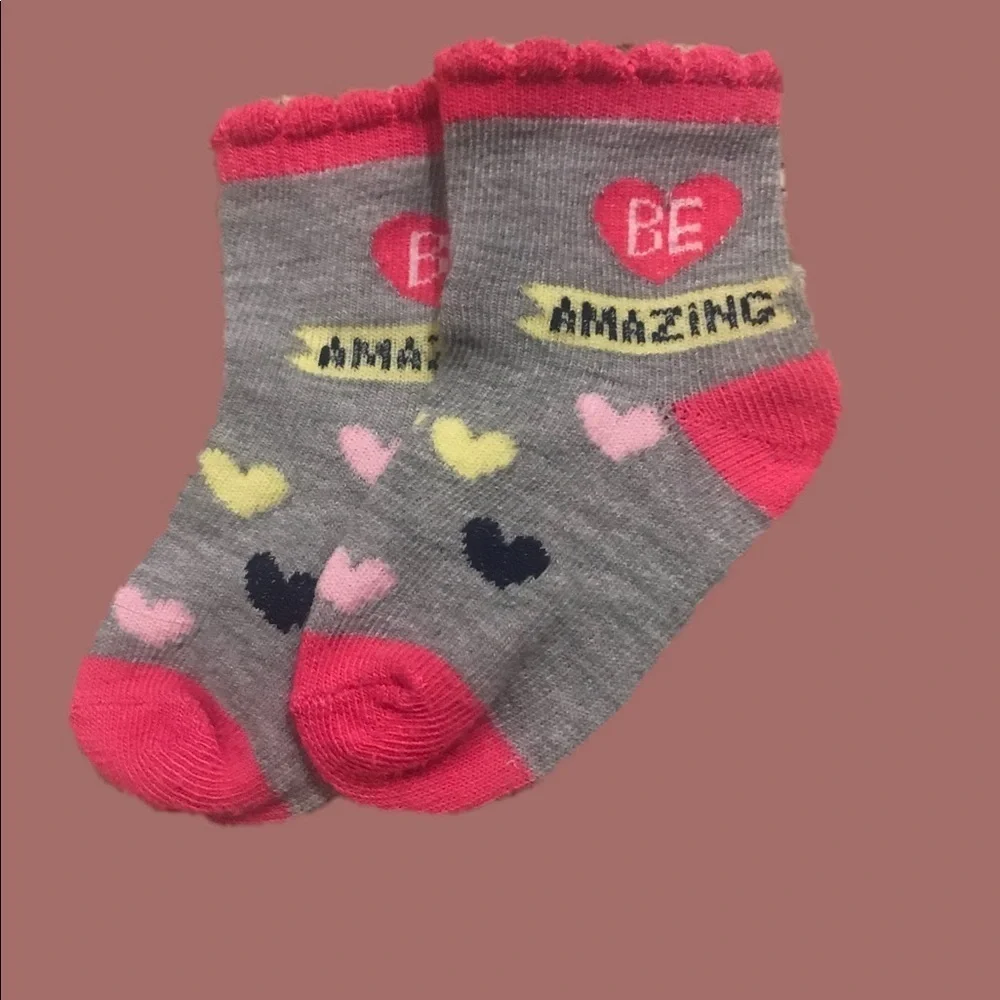 Baby Girl Cotton Amazing Heart Design Socks